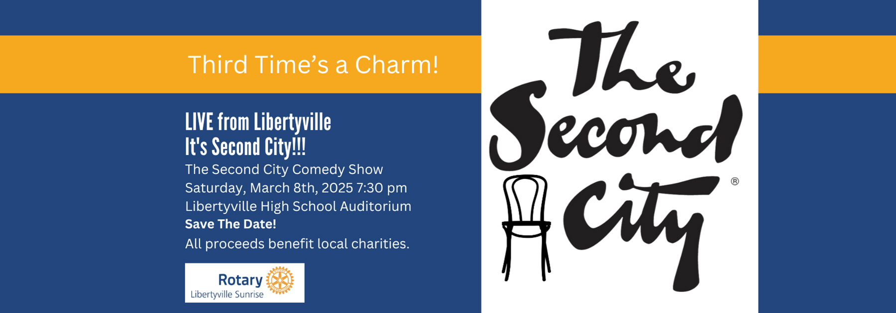 Save the Date! - The Second City Fundraiser - March 8th, 2025